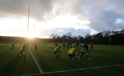 17.11.09 - Wales Rugby Training - Wales players in action during training. 