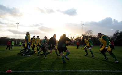 17.11.09 - Wales Rugby Training - Wales players in action during training. 