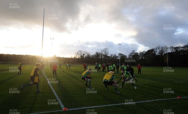 17.11.09 - Wales Rugby Training - Wales players in action during training. 