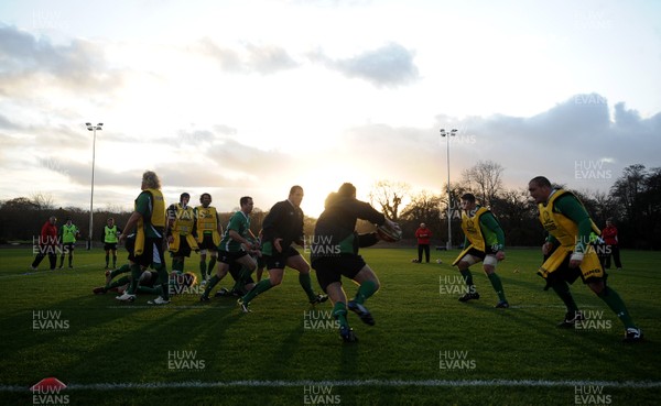17.11.09 - Wales Rugby Training - Wales players in action during training. 