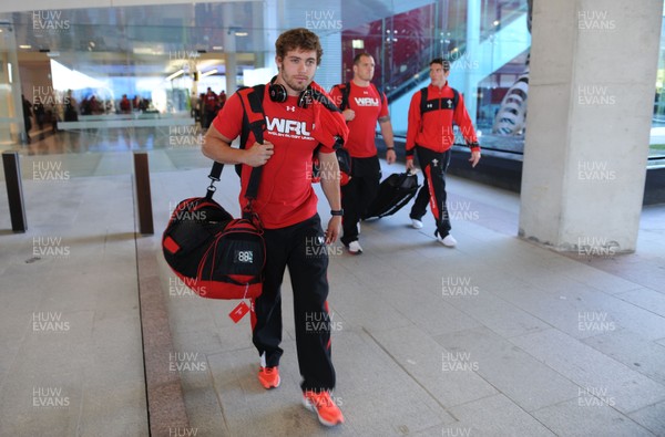 100612 - Wales Rugby Team Arrive in Canberra -Leigh Halfpenny, Paul James and James Hook arrive in Canberra