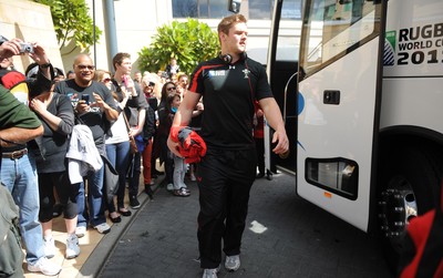 Wales Rugby Team Arrive in Hamilton 170911