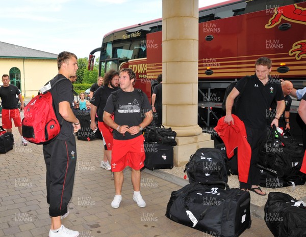 28.06.10 -Wales Rugby team The Wales rugby team arrive back at the Vale Hotel, after their summer tour of New Zealand.  Tom Prydie and Will Harries 