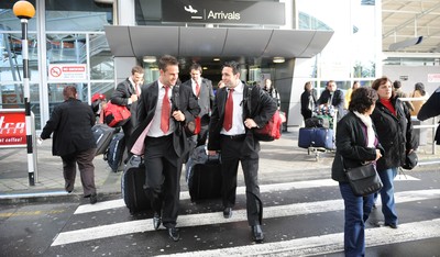 Wales Rugby Team Arrive in New Zealand 110610