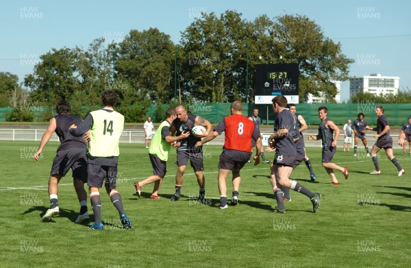 05.09.07 - Wales Rugby World Cup Training - France - Players go through some moves during a training session in St Nazaire, France 