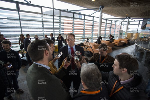180319 - Welsh Rugby Team at their reception at The Senedd after winning the 6 Nations Grand Slam - Alun Wyn Jones