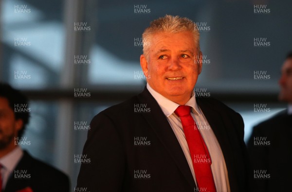 180319 - Welsh Rugby Team at their reception at The Senedd after winning the 6 Nations Grand Slam - Warren Gatland