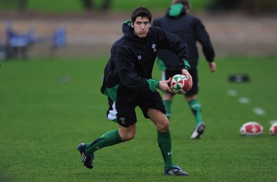 24.11.09 - Wales Rugby Training - James Hook in action during training. 