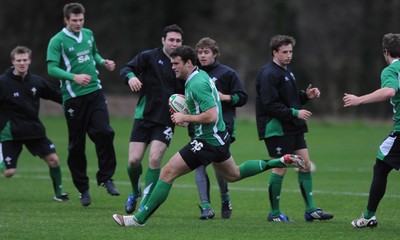 24.11.09 - Wales Rugby Training - Jamie Roberts in action during training. 