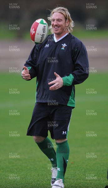24.11.09 - Wales Rugby Training - Andy Powell in action during training. 