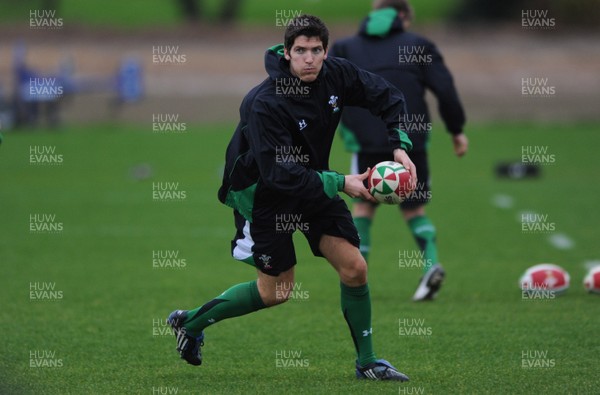 24.11.09 - Wales Rugby Training - James Hook in action during training. 