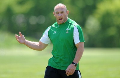 26.05.09 - Wales Rugby Training - Head coach, Robin McBryde makes a point during training. 