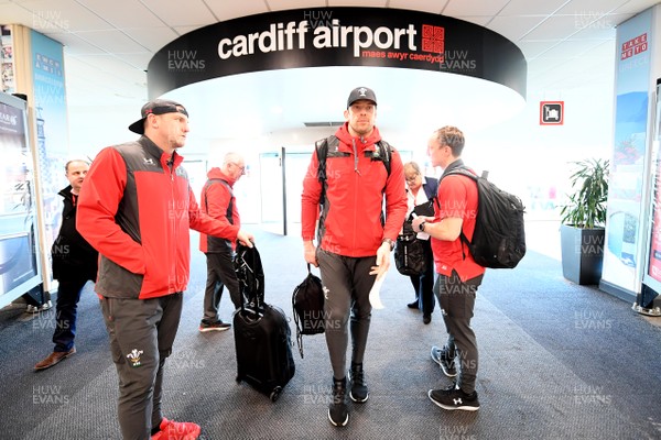 060220 - Wales Rugby Team Travel to Dublin -  Alun Wyn Jones at Cardiff Airport