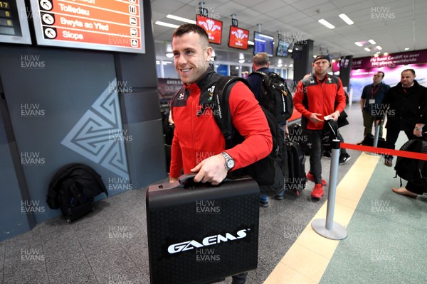 060220 - Wales Rugby Team Travel to Dublin -  Gareth Davies at Cardiff Airport
