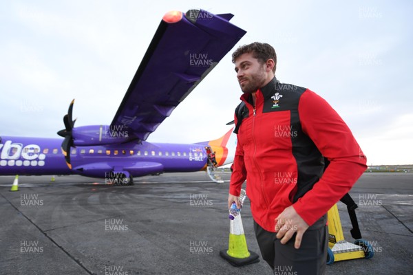 060220 - Wales Rugby Team Travel to Dublin -  Leigh Halfpenny after arriving in Dublin