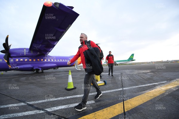 060220 - Wales Rugby Team Travel to Dublin -  Wayne Pivac after arriving in Dublin