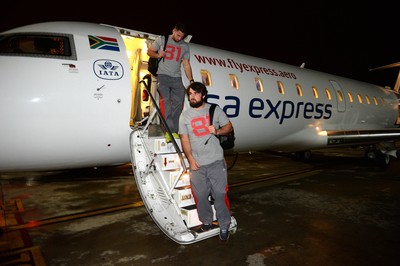 Wales Rugby Team Travel to Port Elizabeth 090614