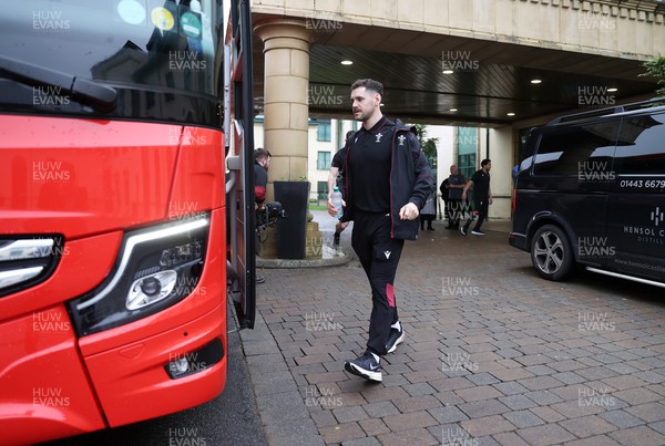 080224 - Picture shows the Wales Rugby Team leaving the Vale Resort for London for their 6 Nations clash against England - Tomos Williams