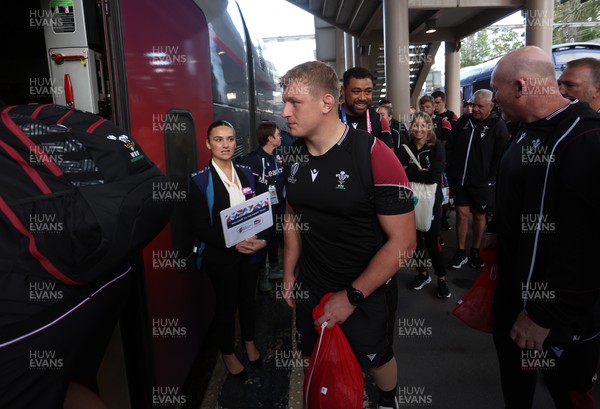 220923 - The Welsh Rugby travel on the train to Lyon for their match against Australia - Jac Morgan