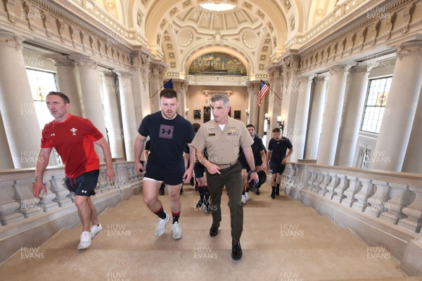 300518 - Wales Rugby Tour of United States Naval Academy - Rob Evans during a tour of United States Naval Academy