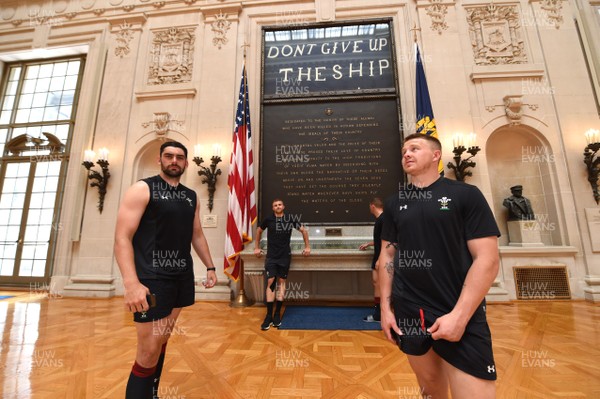 300518 - Wales Rugby Tour of United States Naval Academy - Cory Hill and James Davies during a tour of United States Naval Academy