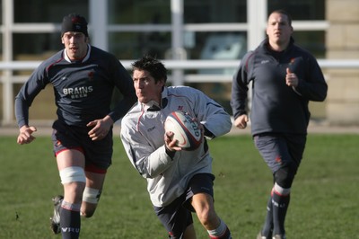 01.02.08  Wales rugby training at St Paul's School,Mortlake. Wales James Hook during training today(FRI) 