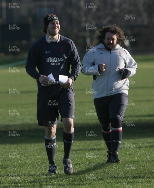 01.02.08  Wales rugby training at St Paul's School,Mortlake. Wales Captain Ryan Jones  during training today(FRI) 