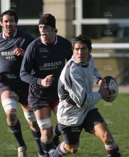 01.02.08  Wales rugby training at St Paul's School,Mortlake. Wales James Hook during training today(FRI) 