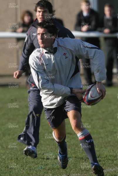 01.02.08  Wales rugby training at St Paul's School,Mortlake. Wales James Hook during training today(FRI) 