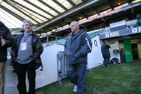 01.02.08  Wales rugby training at Twickenham. Wales coach Warren Gatland arrives at the ground. 