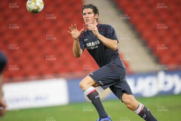 01.06.07  Wales rugby tour to Australia James Hook trains at the Suncorp Stadium in Brisbane. 