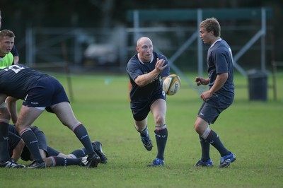 01.06.08 Wales rugby in S.Africa... Tom Shanklin passes  during training at Westerford High School in Cape Town.   