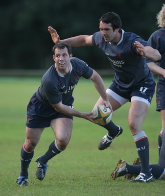 01.06.08 Wales rugby in S.Africa... Gareth Cooper passes  during training at Westerford High School in Cape Town.   