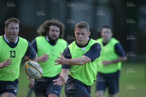 01.06.08 Wales rugby in S.Africa... Dafydd Jones passes  during training at Westerford High School in Cape Town.   