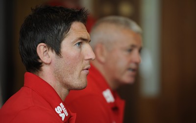 01.06.10 - Wales Rugby Press Conference - James Hook after being named in the Wales team to play South Africa on Saturday talks to reporters with Head coach Warren Gatland. 