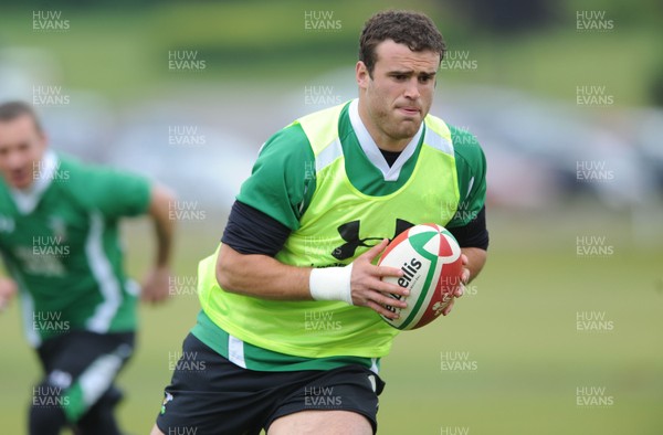 01.06.10 - Wales Rugby Training - Jamie Roberts in action during training. 