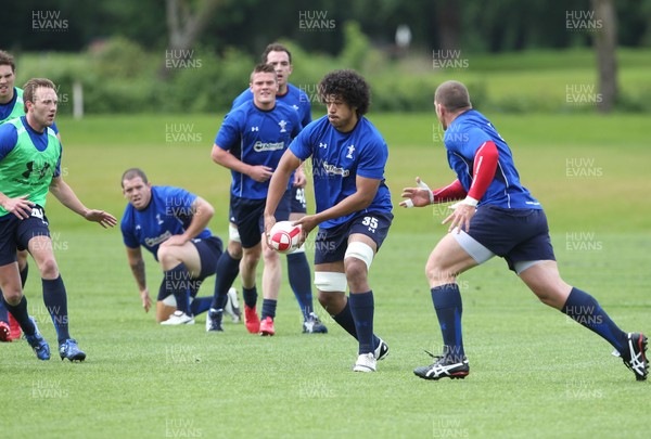 01.06.11 Wales rugby training... Toby Faletau on the charge. 