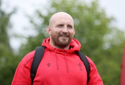010626 - Wales Rugby Training on the first day of camp at the start of the Nations Championship - Dillon Lewis arrives at training