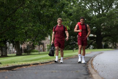 010626 - Wales Rugby Training on the first day of camp at the start of the Nations Championship - Jac Morgan and Kieran Hardy arrive at training