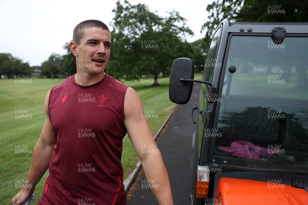 010626 - Wales Rugby Training on the first day of camp at the start of the Nations Championship - Joe Hawkins arrives at training