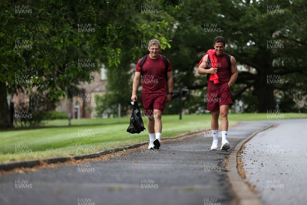 010626 - Wales Rugby Training on the first day of camp at the start of the Nations Championship - Jac Morgan and Kieran Hardy arrive at training