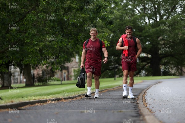 010626 - Wales Rugby Training on the first day of camp at the start of the Nations Championship - Jac Morgan and Kieran Hardy arrive at training