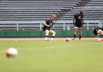 010725 - Wales Rugby Training on Tuesday in Kitakyushu in the week leading up to their first test against Japan - Cameron Winnett during training