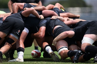 010725 - Wales Rugby Training on Tuesday in Kitakyushu in the week leading up to their first test against Japan - Scrum