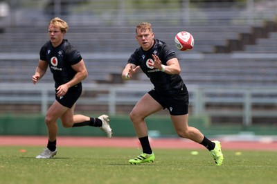 010725 - Wales Rugby Training on Tuesday in Kitakyushu in the week leading up to their first test against Japan - Sam Costelow during training