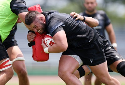 010725 - Wales Rugby Training on Tuesday in Kitakyushu in the week leading up to their first test against Japan - Gareth Thomas during training