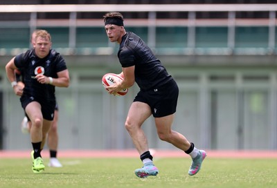 010725 - Wales Rugby Training on Tuesday in Kitakyushu in the week leading up to their first test against Japan - Tom Rogers during training