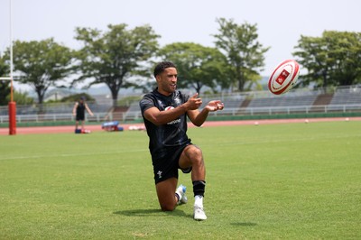 010725 - Wales Rugby Training on Tuesday in Kitakyushu in the week leading up to their first test against Japan - Keelan Giles during training