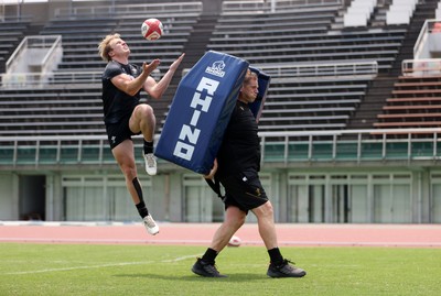 010725 - Wales Rugby Training on Tuesday in Kitakyushu in the week leading up to their first test against Japan - Blair Murray during training