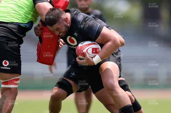 010725 - Wales Rugby Training on Tuesday in Kitakyushu in the week leading up to their first test against Japan - Gareth Thomas during training